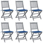 Folding Outdoor Chairs 4 Pcs With Cushions Solid Acacia Wood