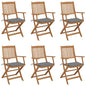 Folding Garden Chairs 4 Pcs With Cushions Solid Wood Acacia