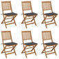 Folding Garden Chairs 2 Pcs With Cushions Solid Wood Acacia