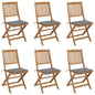 Folding Garden Chairs 2 Pcs With Cushions Solid Wood Acacia