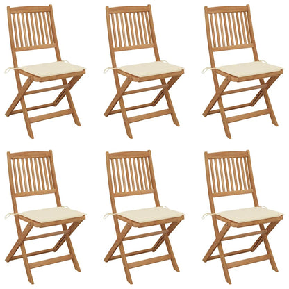 Folding Garden Chairs 2 Pcs With Cushions Solid Wood Acacia