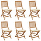 Folding Garden Chairs 2 Pcs With Cushions Solid Wood Acacia