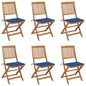 Folding Garden Chairs 2 Pcs With Cushions Solid Wood Acacia