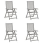 Garden Reclining Chairs 4 Pcs Grey Solid Wood Acacia
