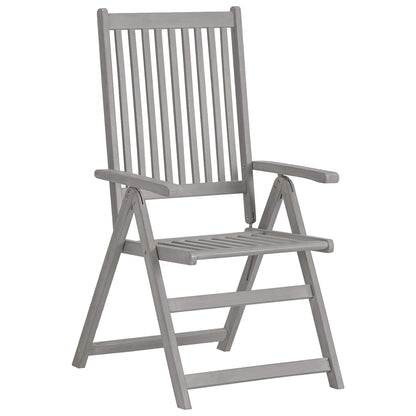 Garden Reclining Chairs 4 Pcs Grey Solid Wood Acacia