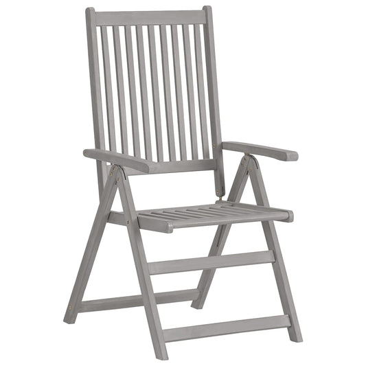 Garden Reclining Chairs 4 Pcs Grey Solid Wood Acacia