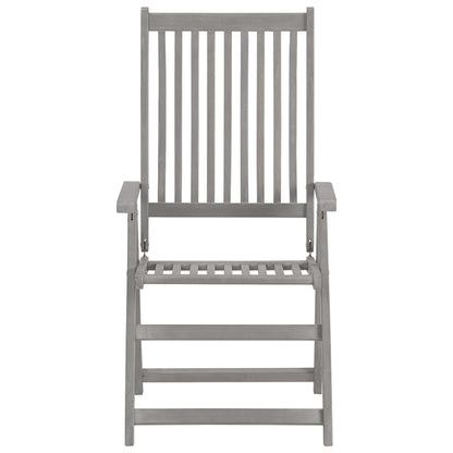 Garden Reclining Chairs 4 Pcs Grey Solid Wood Acacia