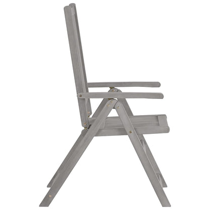 Garden Reclining Chairs 4 Pcs Grey Solid Wood Acacia
