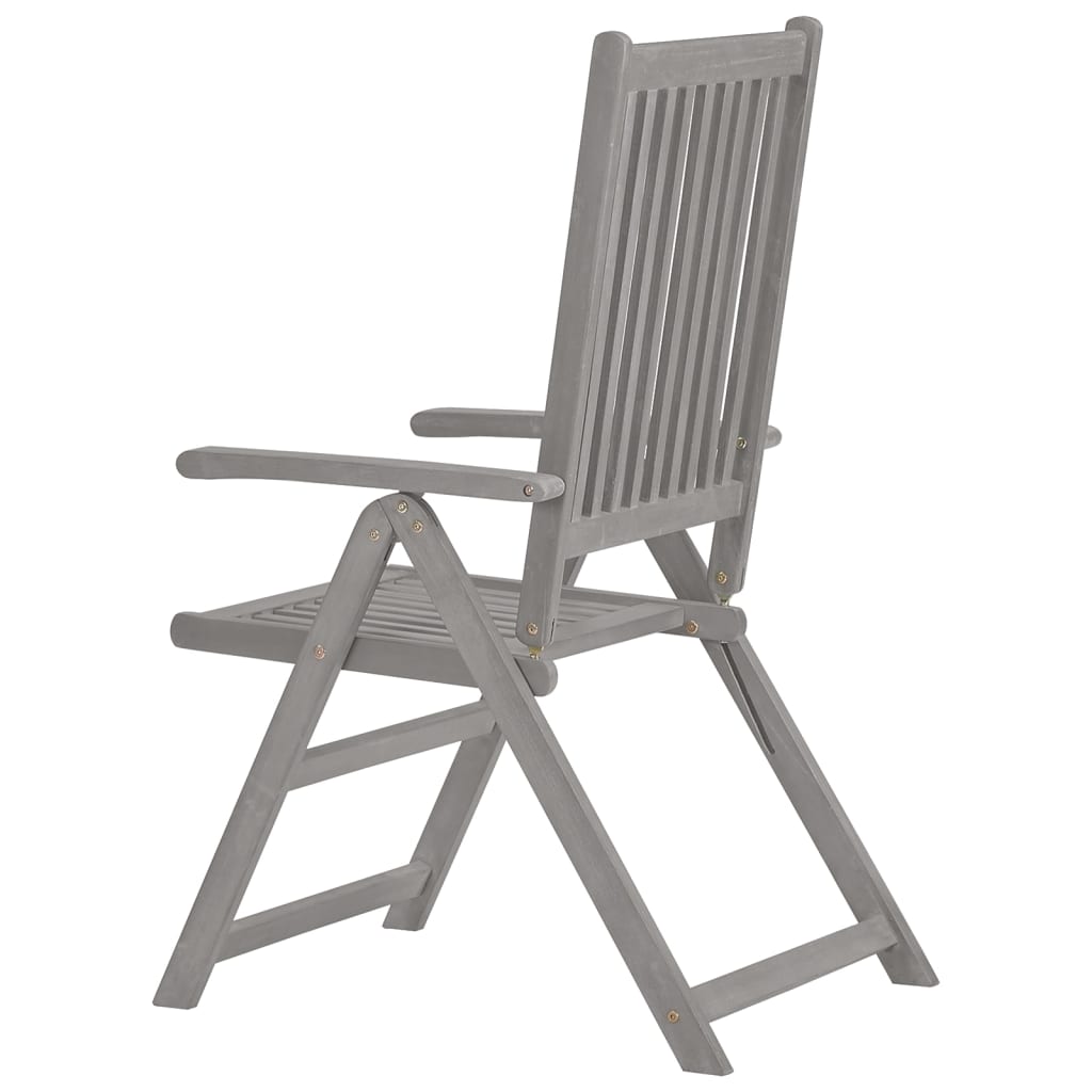 Garden Reclining Chairs 4 Pcs Grey Solid Wood Acacia