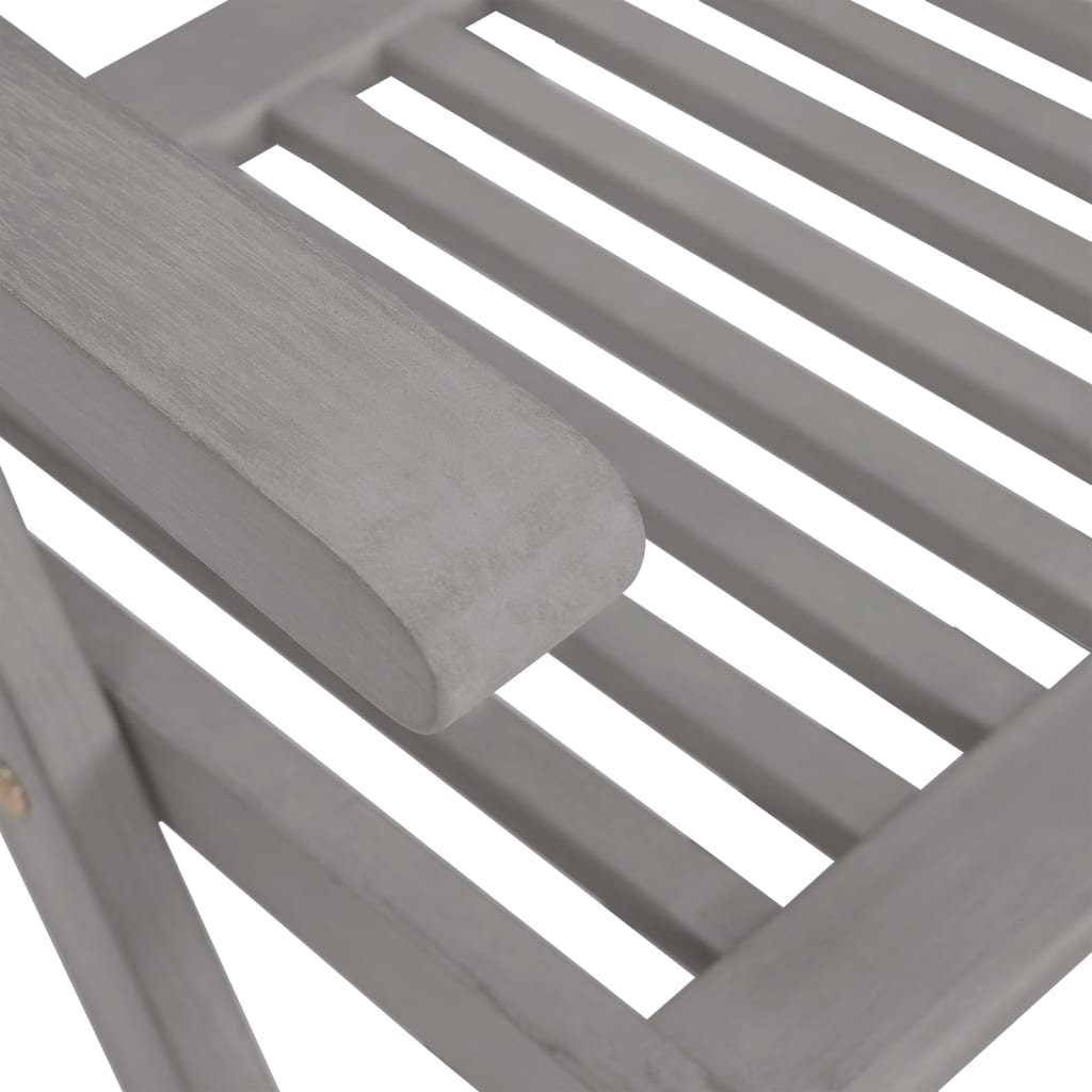 Garden Reclining Chairs 4 Pcs Grey Solid Wood Acacia