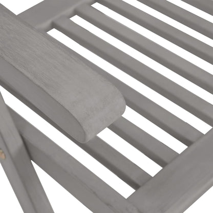 Garden Reclining Chairs 4 Pcs Grey Solid Wood Acacia