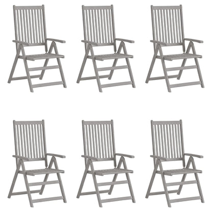 Garden Reclining Chairs 4 Pcs Grey Solid Wood Acacia