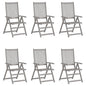 Garden Reclining Chairs 4 Pcs Grey Solid Wood Acacia