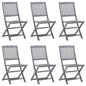 Folding Outdoor Chairs 2 Pcs Solid Acacia Wood