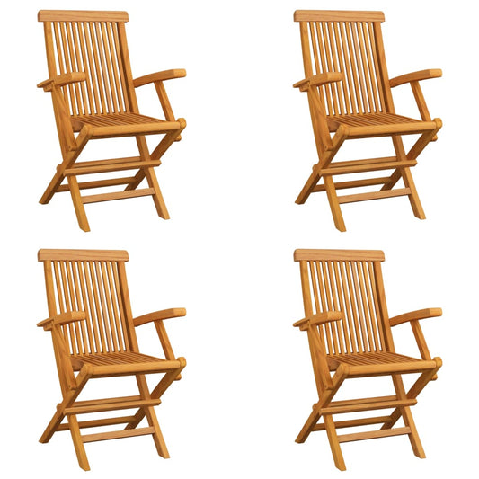 Folding Garden Chairs 4 Pcs Solid Teak Wood