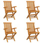 Folding Garden Chairs 4 Pcs Solid Teak Wood