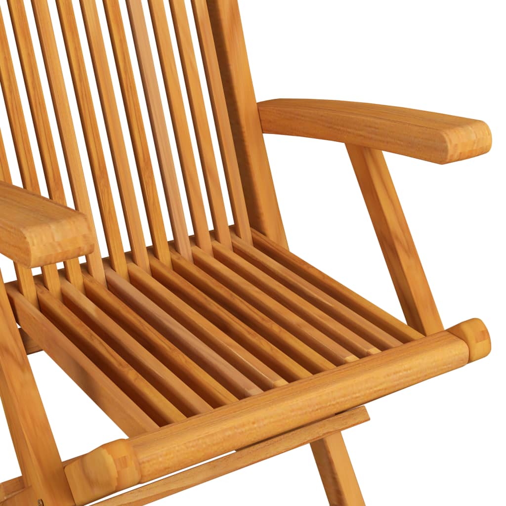 Folding Garden Chairs 4 Pcs Solid Teak Wood