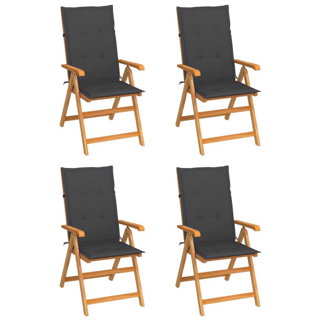 Garden Chairs 2 Pcs With Cushions Solid Teak Wood