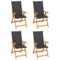 Garden Chairs 2 Pcs With Cushions Solid Teak Wood