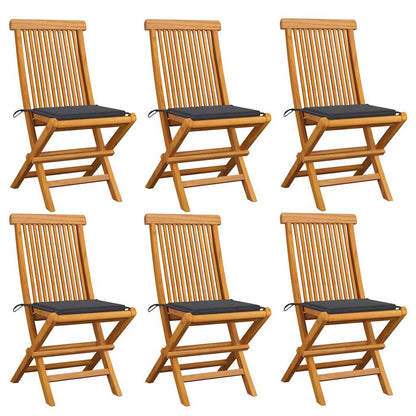 Garden Chairs With Cushions 2 Pcs Solid Teak Wood