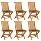 Garden Chairs With Cushions 2 Pcs Solid Teak Wood