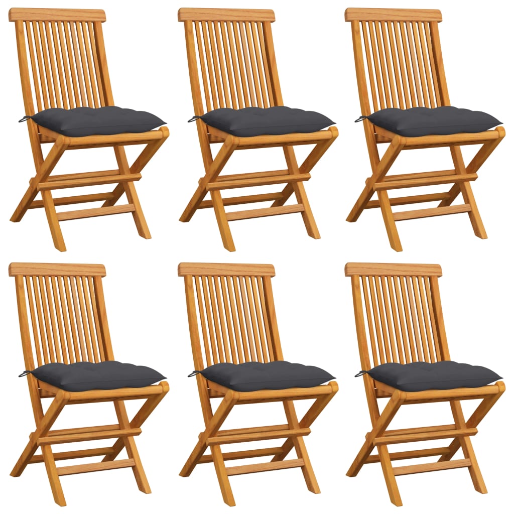 Garden Chairs With Cushions 2 Pcs Solid Teak Wood
