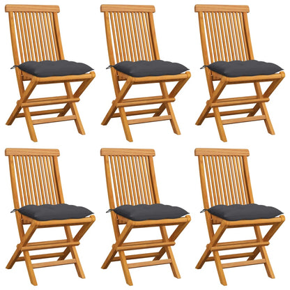 Garden Chairs With Cushions 2 Pcs Solid Teak Wood