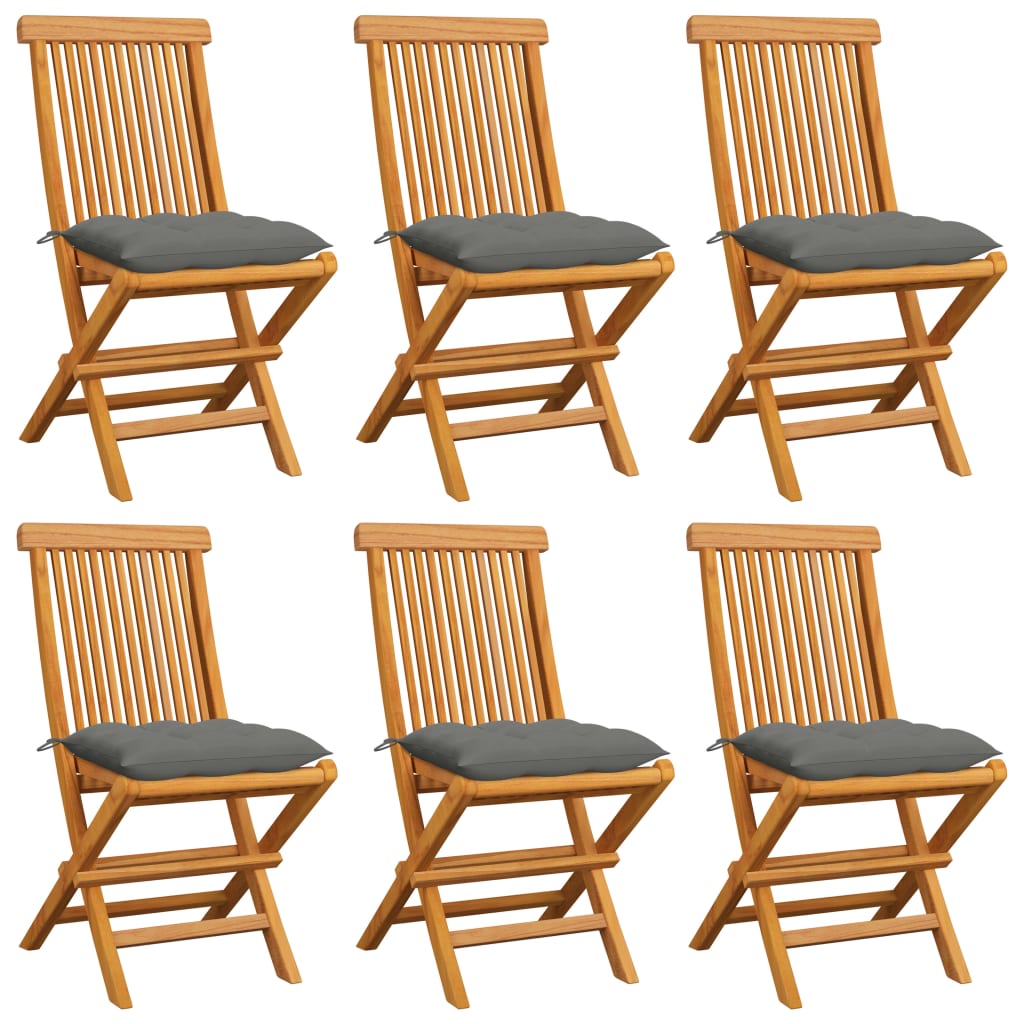 Garden Chairs With Cushions 2 Pcs Solid Teak Wood