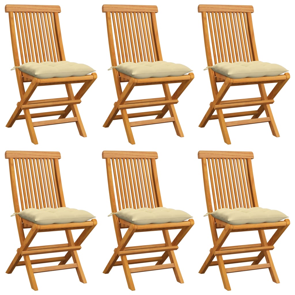 Garden Chairs With Cushions 2 Pcs Solid Teak Wood