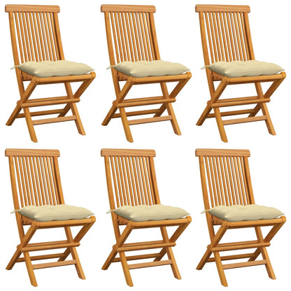 Garden Chairs With Cushions 2 Pcs Solid Teak Wood