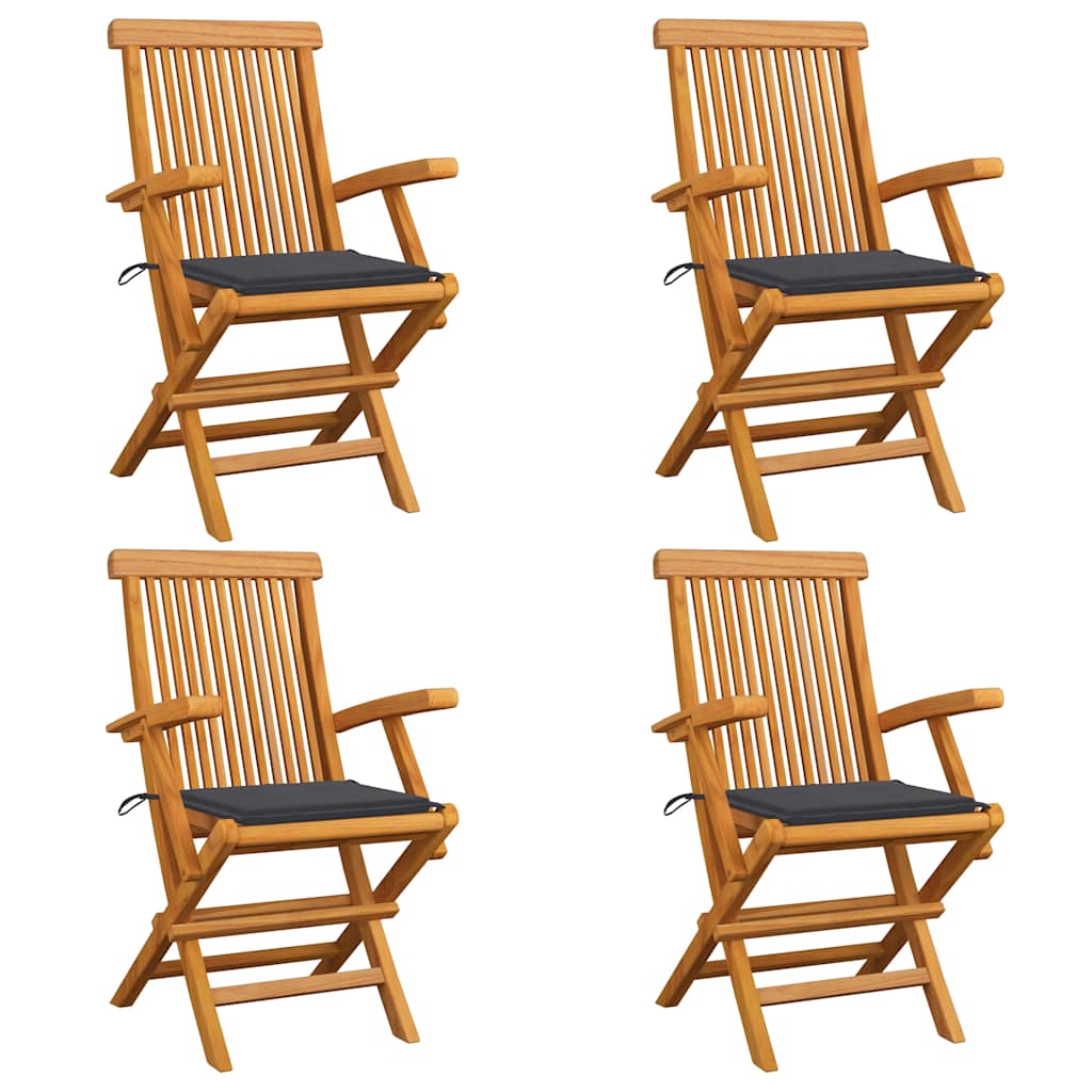 Garden Chairs With Cushions 3 Pcs Solid Teak Wood