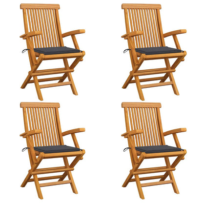 Garden Chairs With Cushions 3 Pcs Solid Teak Wood