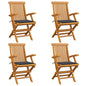 Garden Chairs With Cushions 3 Pcs Solid Teak Wood