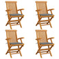 Garden Chairs With Cushions 3 Pcs Solid Teak Wood