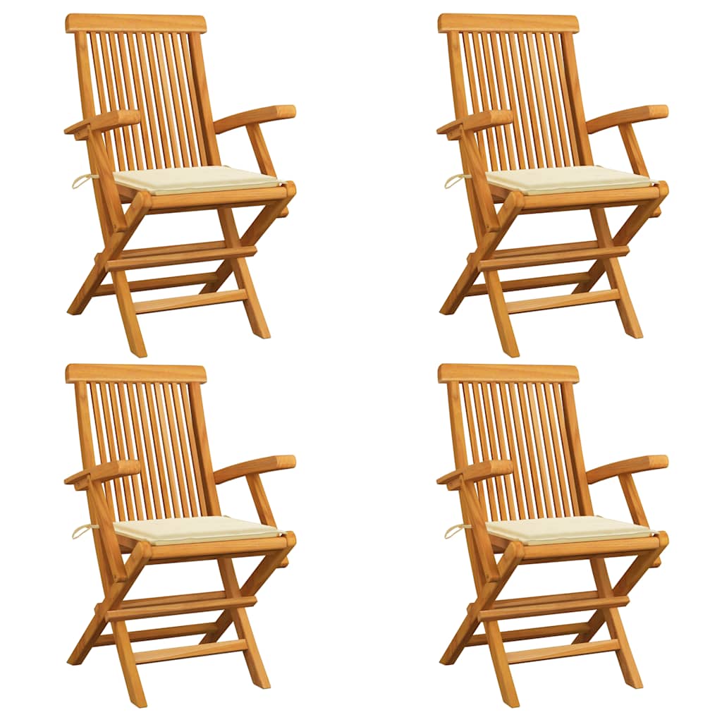 Garden Chairs With Cushions 3 Pcs Solid Teak Wood