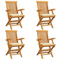 Garden Chairs With Cushions 3 Pcs Solid Teak Wood