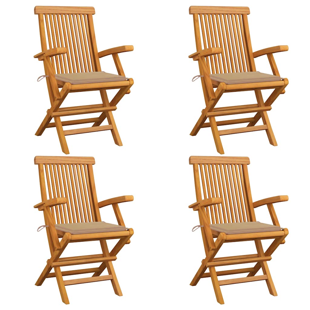 Garden Chairs With Cushions 3 Pcs Solid Teak Wood