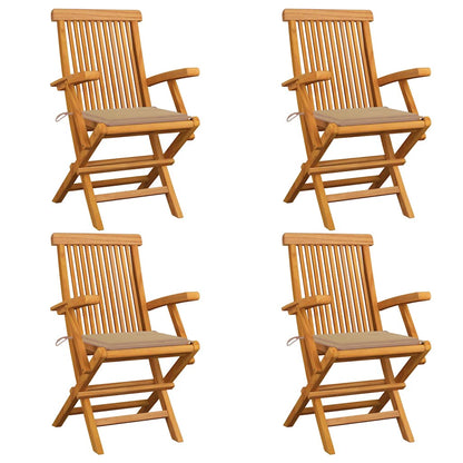 Garden Chairs With Cushions 3 Pcs Solid Teak Wood