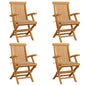 Garden Chairs With Cushions 3 Pcs Solid Teak Wood
