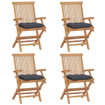 Garden Chairs With Cushions 2 Pcs Solid Teak Wood