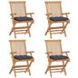 Garden Chairs With Cushions 2 Pcs Solid Teak Wood