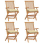 Garden Chairs With Cushions 2 Pcs Solid Teak Wood