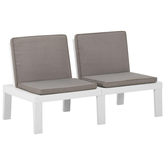 Garden Lounge Bench With Cushion Plastic