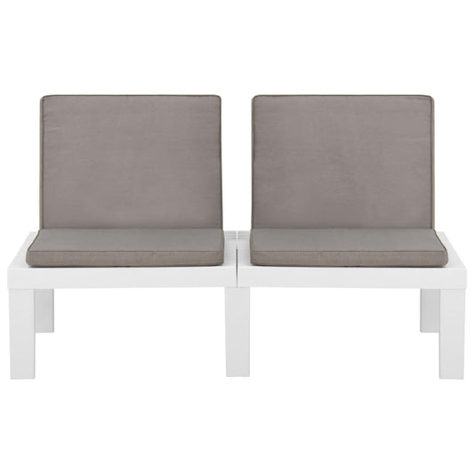 Garden Lounge Bench With Cushion Plastic