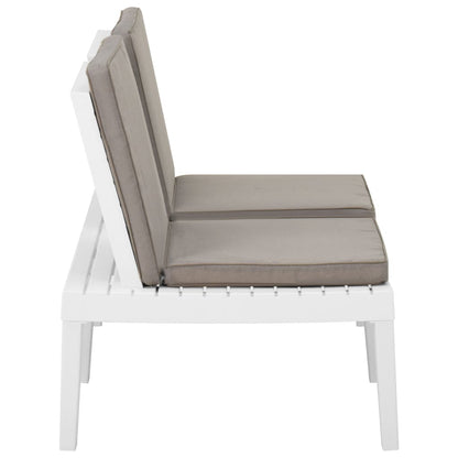 Garden Lounge Bench With Cushion Plastic