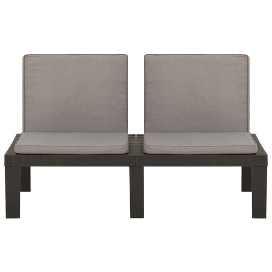 Garden Lounge Bench With Cushion Plastic