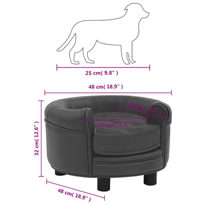 Dog Sofa 48X48X32 Cm Plush And Faux Leather