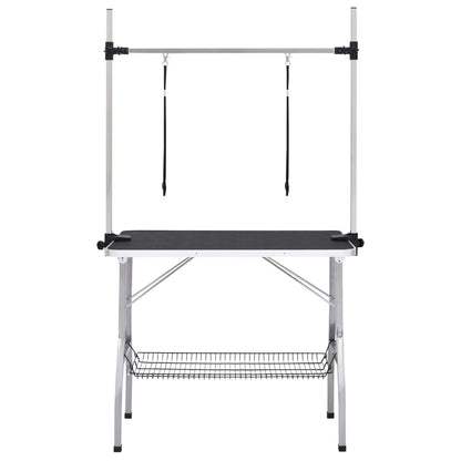 Adjustable Dog Grooming Table With 2 Loops And Basket