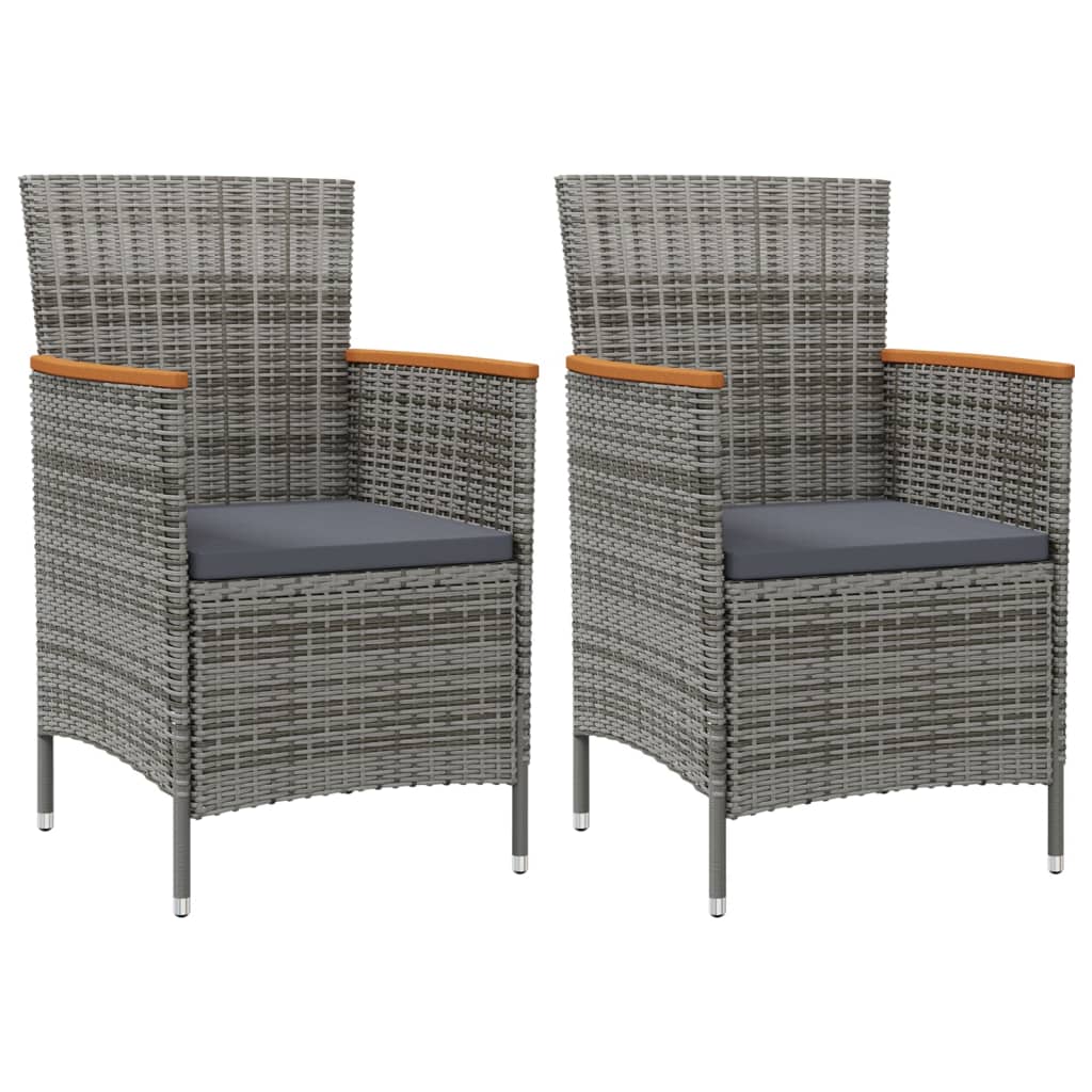 Garden Dining Chairs 2 Pcs Poly Rattan