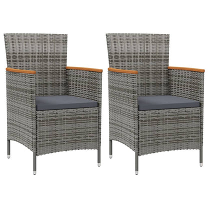 Garden Dining Chairs 2 Pcs Poly Rattan